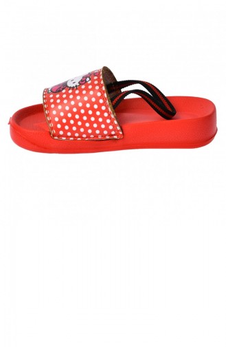 Kiko Akn E405082 Plaj Havuz Kız Çocuk Sandalet Terlik Kırmızı