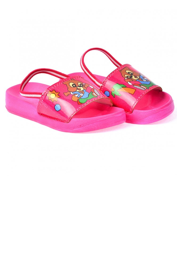 Kiko Akn E405084 Plaj Havuz Kiz Cocuk Sandalet Terlik Fusya Sefamerve