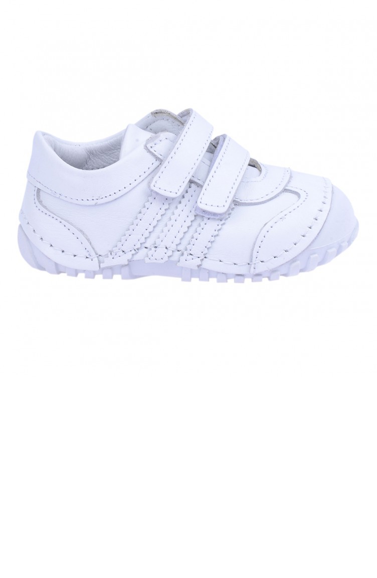 Kiko Kids Teo 138 100 Deri Orto Pedik Cirtli Kiz Cocuk Ayakkabi Beyaz Sefamerve