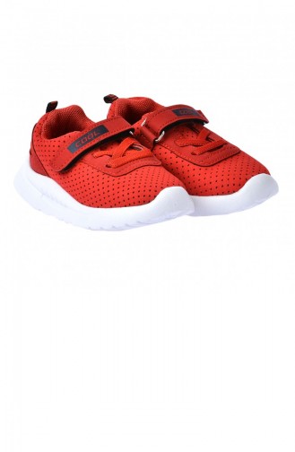 Kiko S20 Günlük Fileli Cırtlı Kızerkek Çocuk Spor Ayakkabı Kırmızı