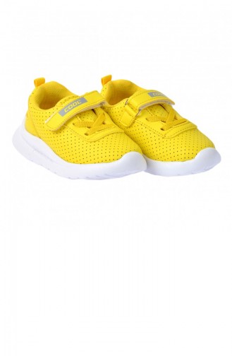 Kiko S20 Günlük Fileli Cırtlı Kızerkek Çocuk Spor Ayakkabı Sarı