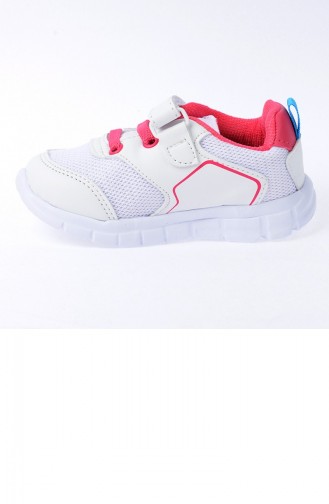 Kiko S27 Günlük Fileli Cırtlı Kızerkek Çocuk Spor Ayakkabı Beyazfuşya
