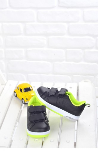 Kiko S30 Günlük Işıklı Erkek Çocuk Spor Ayakkabı Siyahyeşil