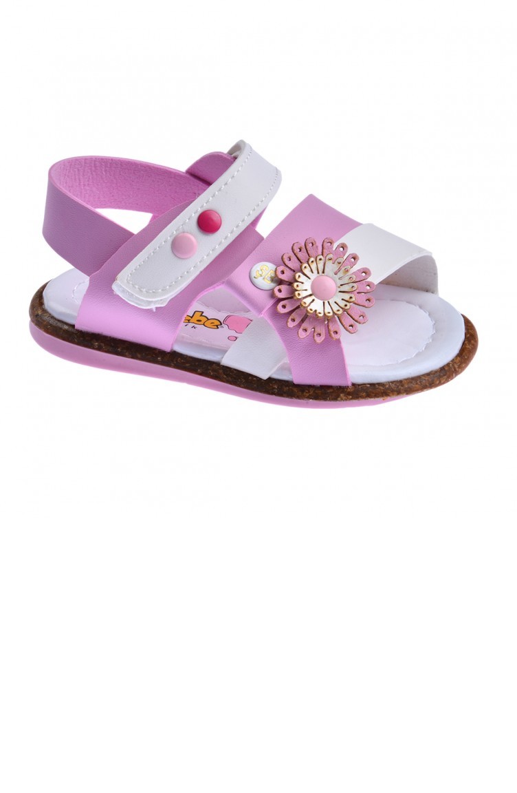 Kiko Sb 230110 Orto Pedik Kiz Cocuk Ilk Adim Sandalet Terlik Beyazpembe Sefamerve
