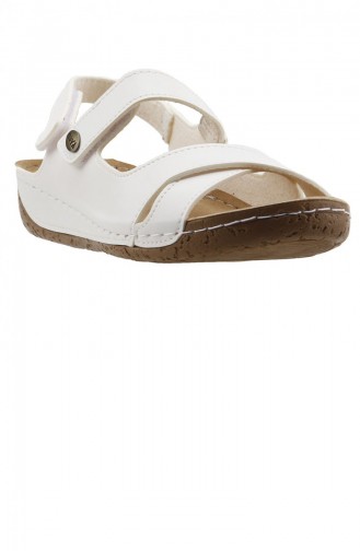 Muya 970063162 Günlük Anatomik Bayan Sandalet Terlik Beyaz