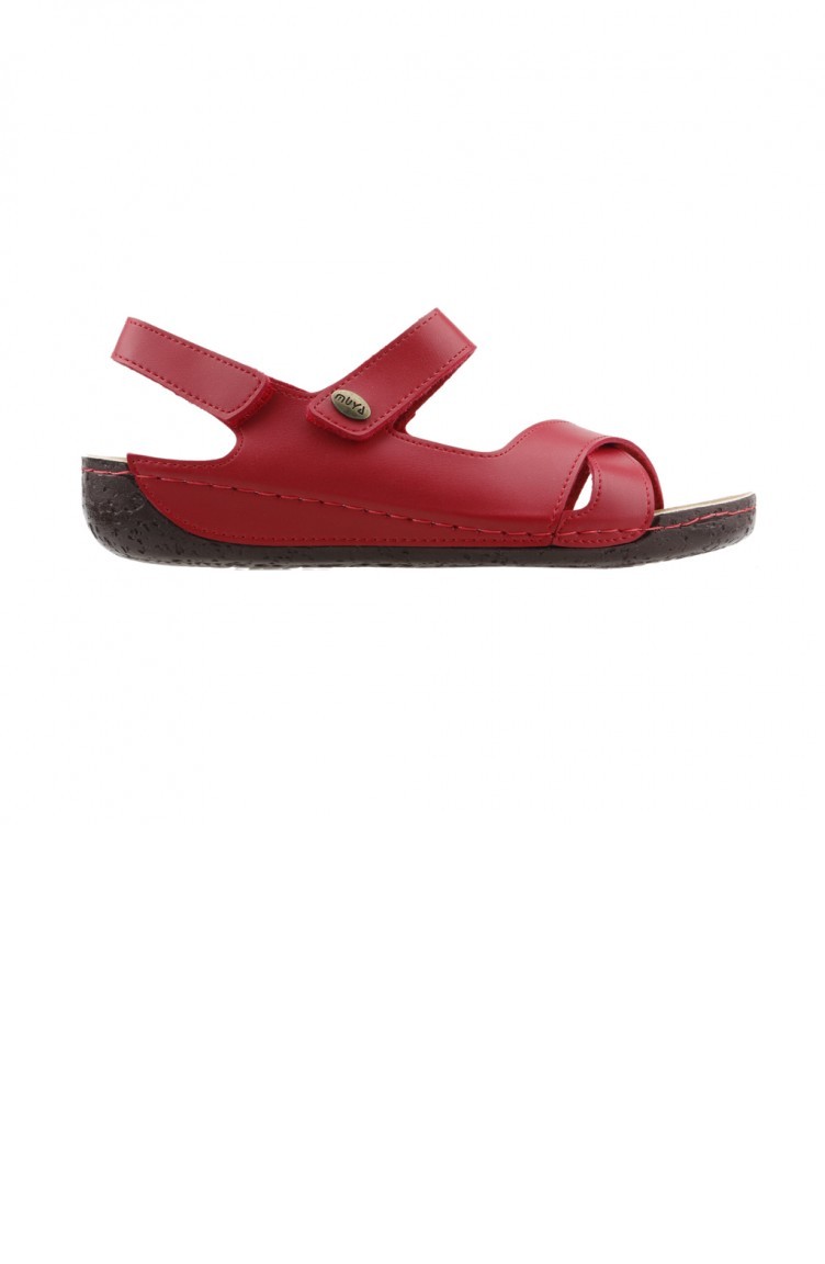 Muya 970063162 Gunluk Anatomik Bayan Sandalet Terlik Kirmizi Sefamerve
