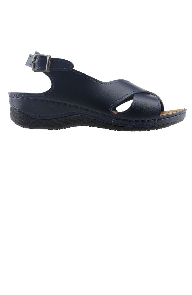 Muya 972012133 Gunluk Anatomik Dikisli Bayan Sandalet Terlik Lacivert Sefamerve