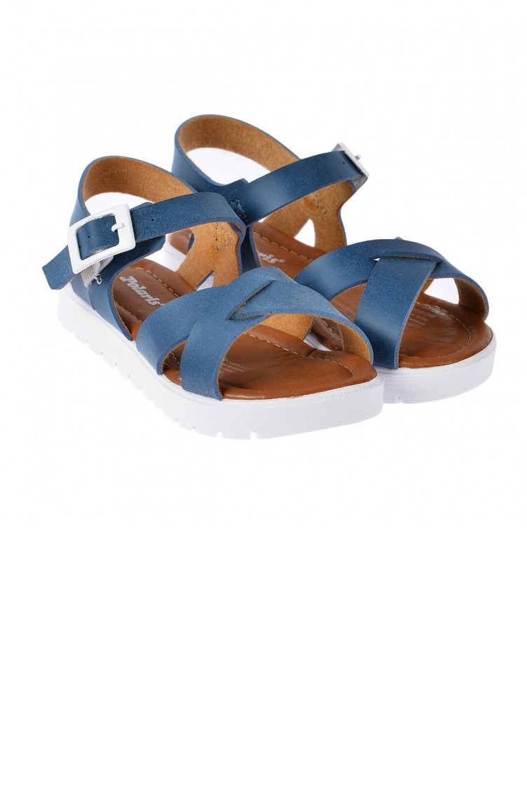 Navy Blue Kid S Slippers Sandals 20ysanpol000002 C Sefamerve