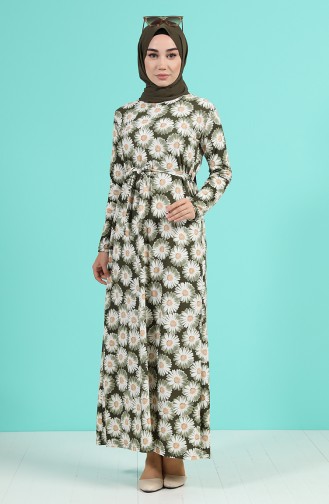 Khaki Hijab Kleider 1008-03