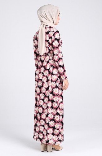 Beige-Rose Hijab Kleider 1008-04