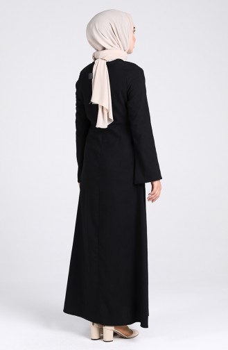 Schwarz Hijab Kleider 1412-01