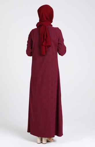 Patterned Dress 1412-02 Burgundy 1412-02