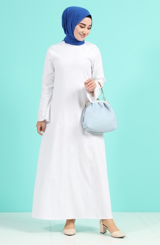 Naturfarbe Hijab Kleider 1412-03