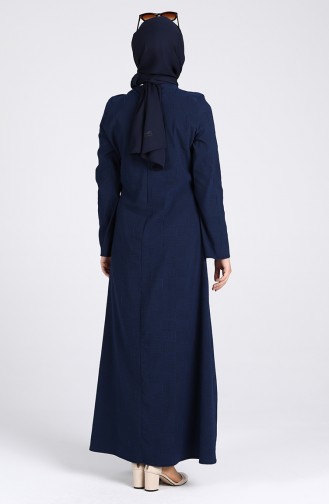 Dunkelblau Hijab Kleider 1412-04