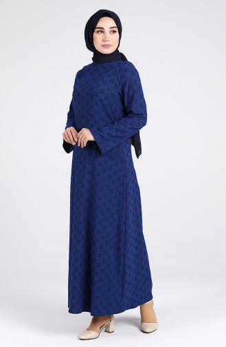 Blau Hijab Kleider 1413-04
