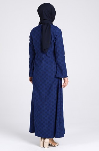 Blau Hijab Kleider 1413-04