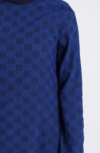 Patterned Dress 1413-04 Blue 1413-04