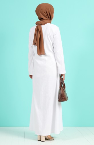 Ecru Hijab Dress 1413-05