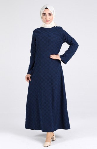 Navy Blue İslamitische Jurk 1413-07