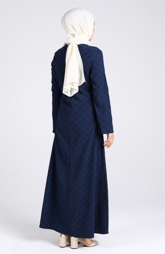 Dunkelblau Hijab Kleider 1413-07