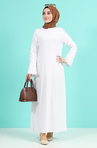 Naturfarbe Hijab Kleider 1413A-01