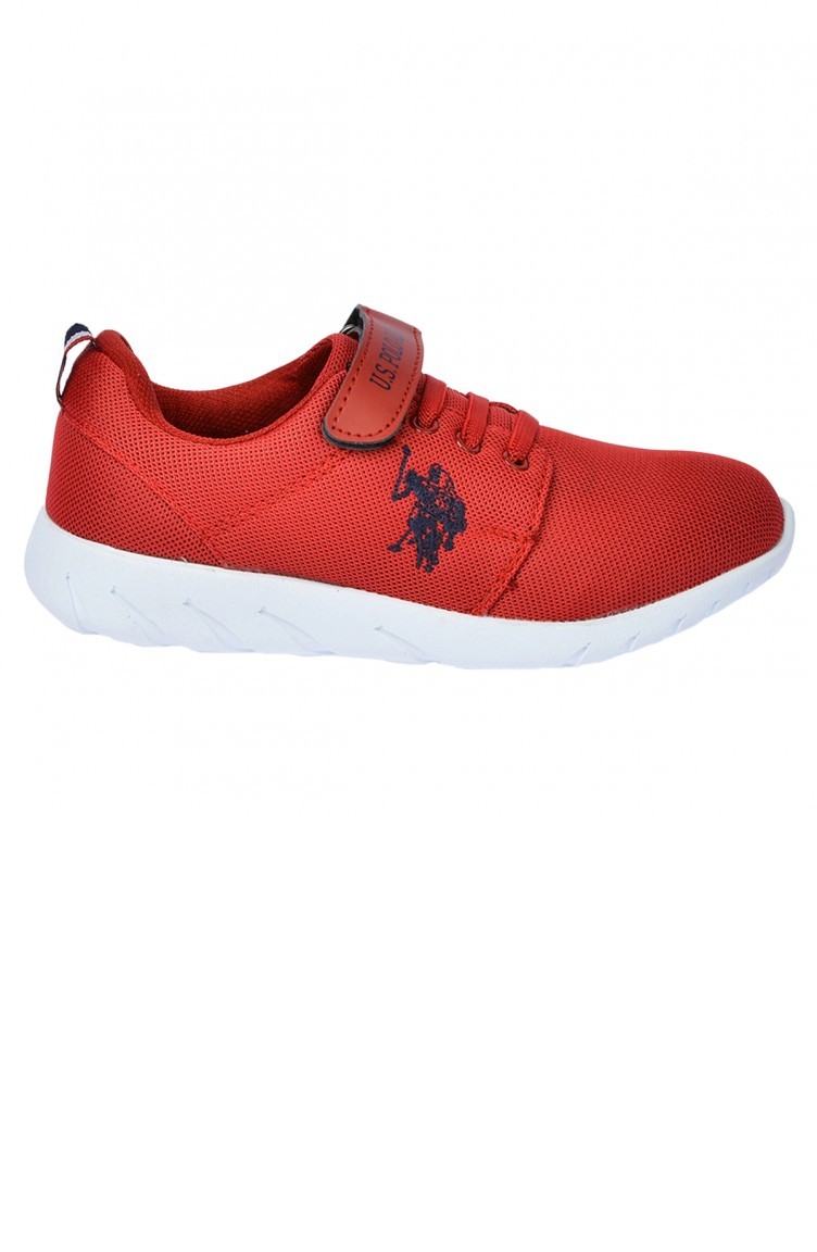 Us Polo Assn Honey Gunluk Kizerkek Cocuk Spor Ayakkabi Kirmizi Sefamerve