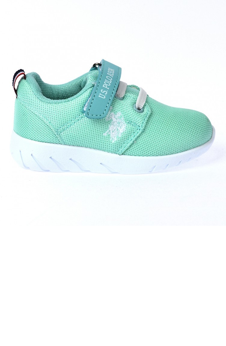 Us Polo Assn Honey Gunluk Kizerkek Cocuk Spor Ayakkabi Mint Yesili Sefamerve