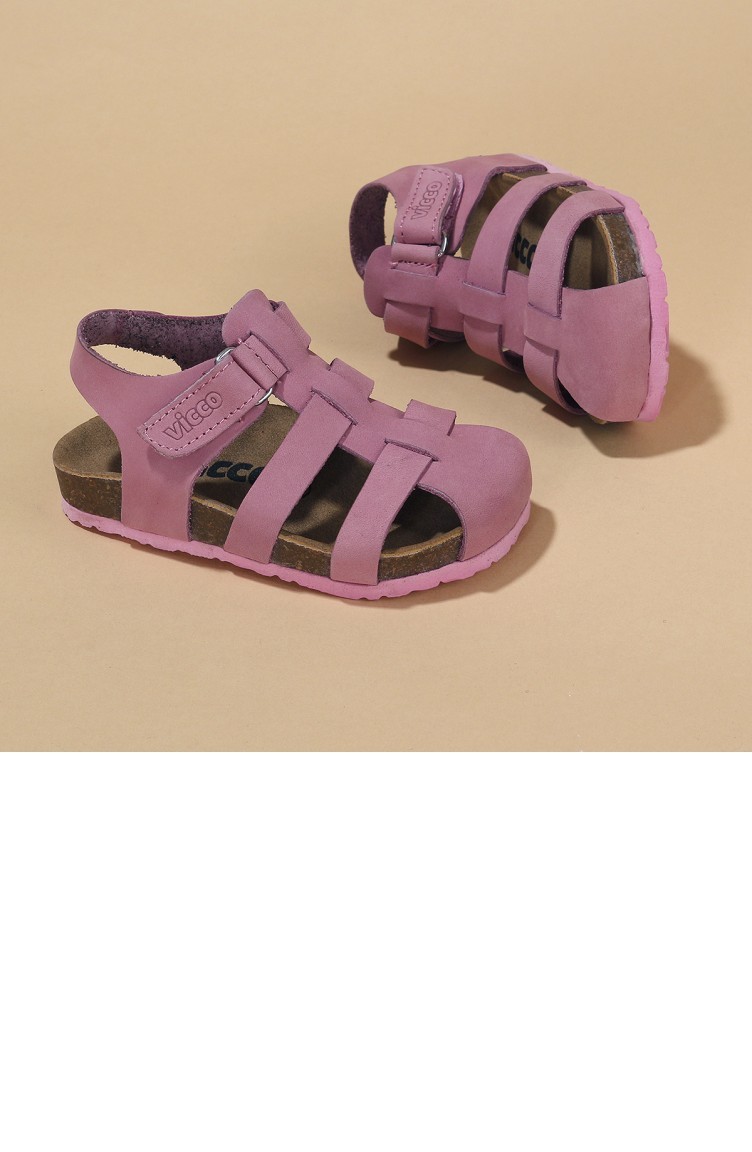Vicco 90520y080 Arena Hakiki Deri Kizerkek Cocuk Spor Sandalet Ayakkabi Pembe Sefamerve