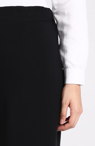 Beli Lastikli Bol Paça Pantolon 1001-01 Siyah