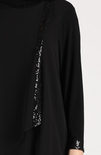 Sequined Tunic Trousers Double Suit 2008-01 Black 2008-01