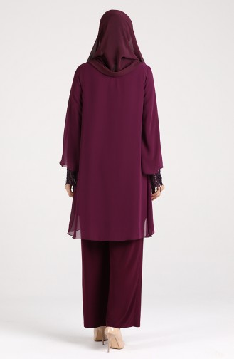 Sequined Tunic Trousers Double Suit 2010-02 Damson 2010-02