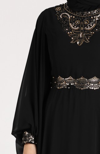 Schwarz Hijab-Abendkleider 6004-03