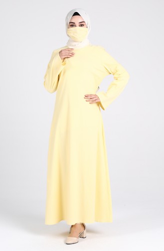 Gelb Hijab Kleider 1411-04