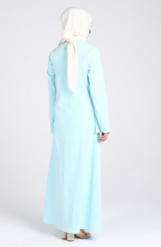 Babyblau Hijab Kleider 1411-05