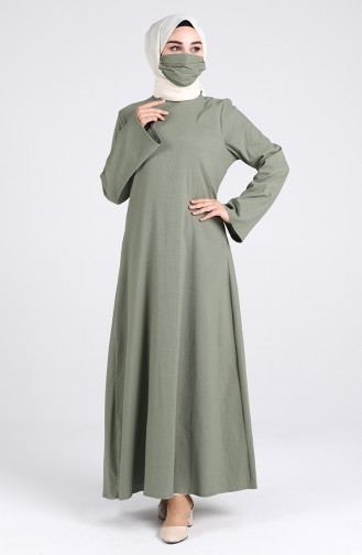 Robe Hijab Vert noisette 1411-06