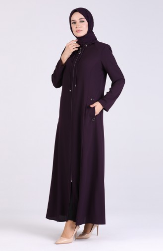 Kapüşonlu Ferace 5026-02 Mor