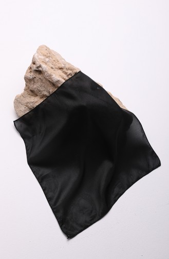 Düz Renk Rayon Çanta Fular 61592A-01 Siyah
