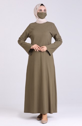 Khaki Hijab Kleider 1411-01