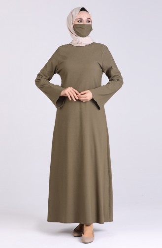 Khaki Hijab Dress 1411-01