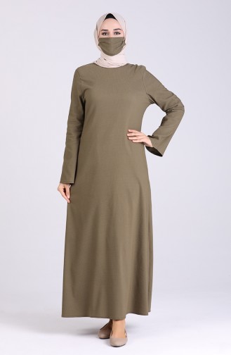 Khaki Hijab Kleider 1411-01