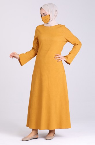 Dress with Free Mask 1411-07 Mustard 1411-07