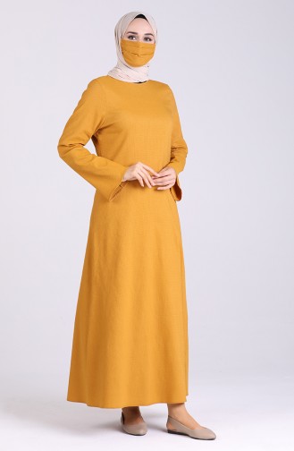 فستان أصفر خردل 1411-07