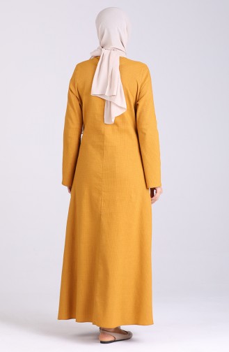 Dress with Free Mask 1411-07 Mustard 1411-07