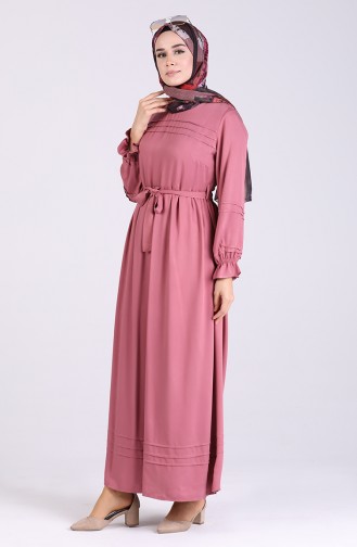 فستان زهري باهت 8018-09