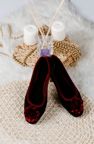 Claret red House Shoes 0175-05