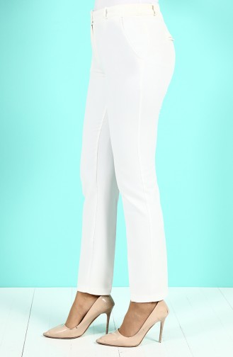 Classic Trousers with Pockets 1085-02 Ecru 1085-02
