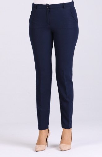Classic Trousers with Pockets 1085-03 Navy Blue 1085-03