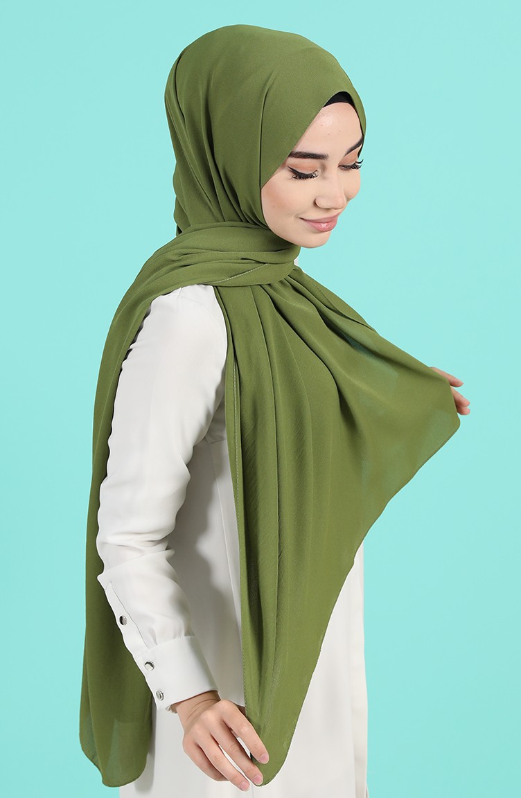 شال أخضر زيتي 3753-10