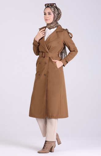 Kemerli Trençkot 5069-04 Taba