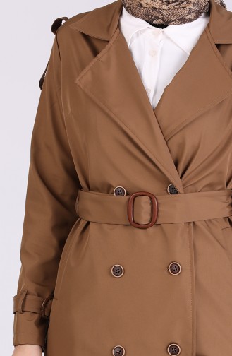 Kemerli Trençkot 5069-04 Taba